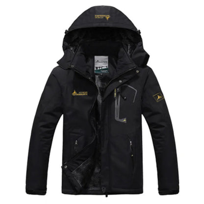 Men's Winter Parka Windproof Fur Hooded Anorak black 5xl-105-115kg by HitMyNeed