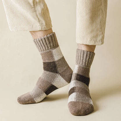 Men's Winter Thermal Wool Colorblock Socks 5 Pairs by HitMyNeed