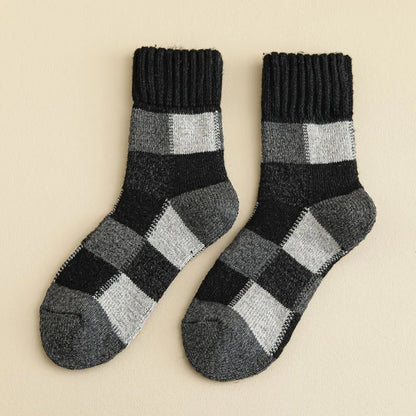 Men's Winter Thermal Wool Colorblock Socks 5 Pairs black by HitMyNeed