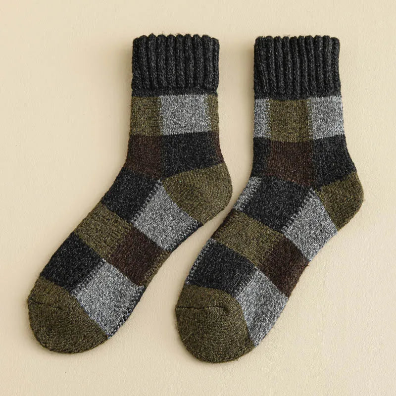 Men's Winter Thermal Wool Colorblock Socks 5 Pairs grey by HitMyNeed