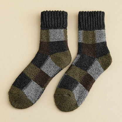 Men's Winter Thermal Wool Colorblock Socks 5 Pairs grey by HitMyNeed