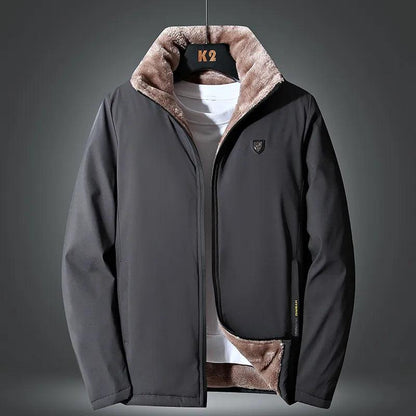 Men's Winter Windproof Fleece Jacket gray xl by HitMyNeed