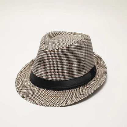 Men's Wool Felt Jazz Hat with Wide Brim mz1449beige by HitMyNeed