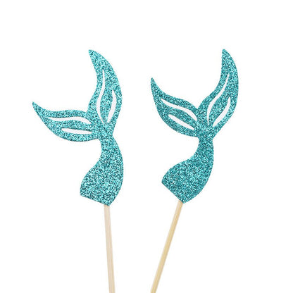 Mermaid Birthday Cake Toppers Set of 24 by HitMyNeed