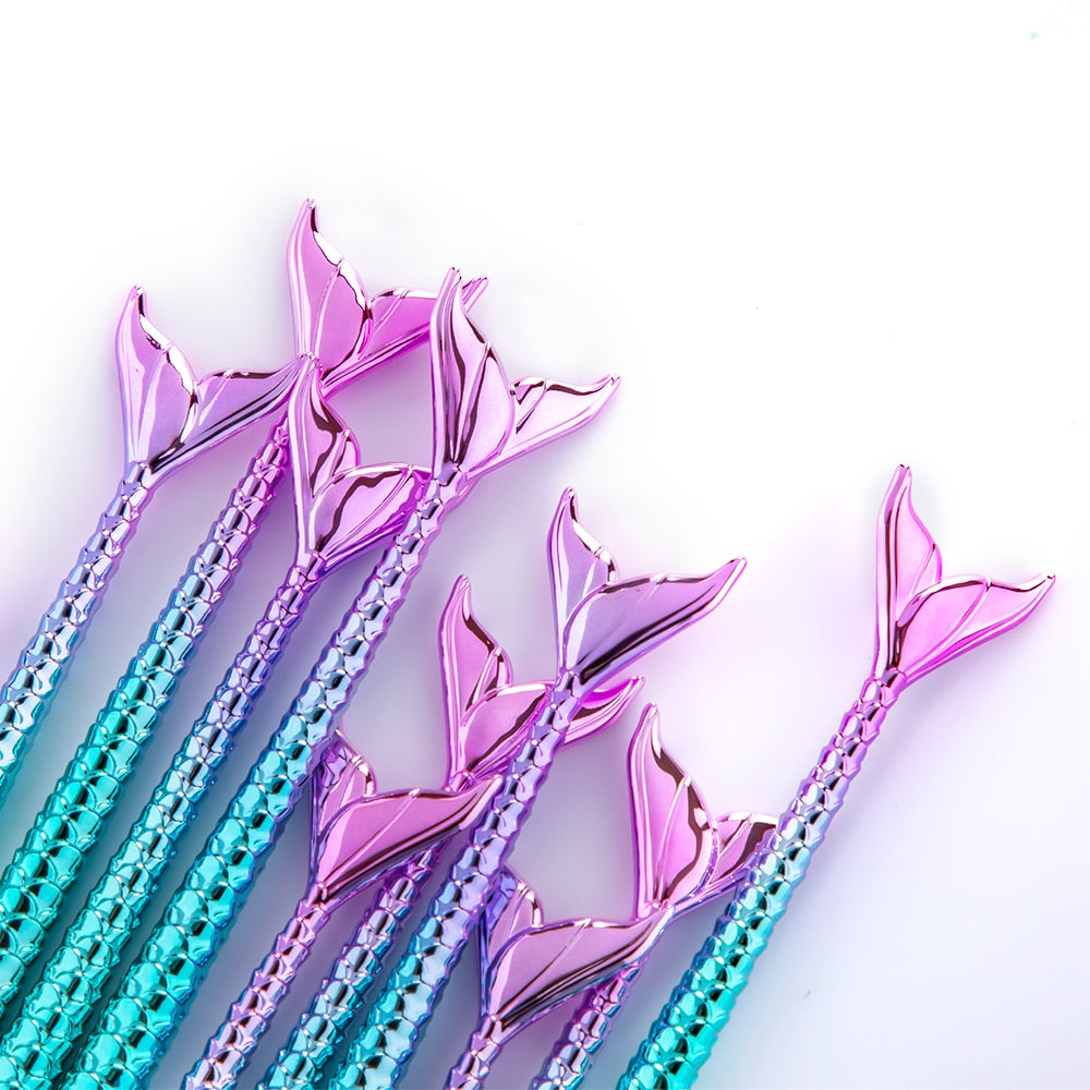 Mermaid Makeup Brush Set Kit, 11 Piece by HitMyNeed