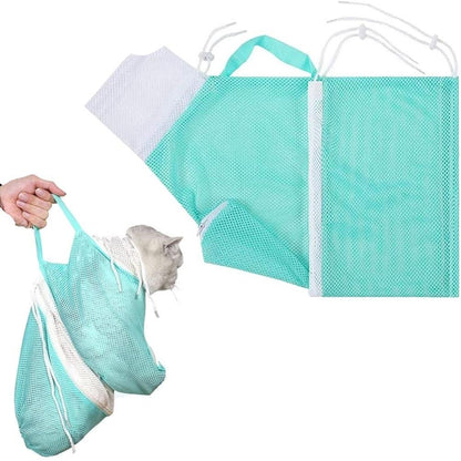 Mesh Cat Bath Bag with Adjustable Drawstring by HitMyNeed