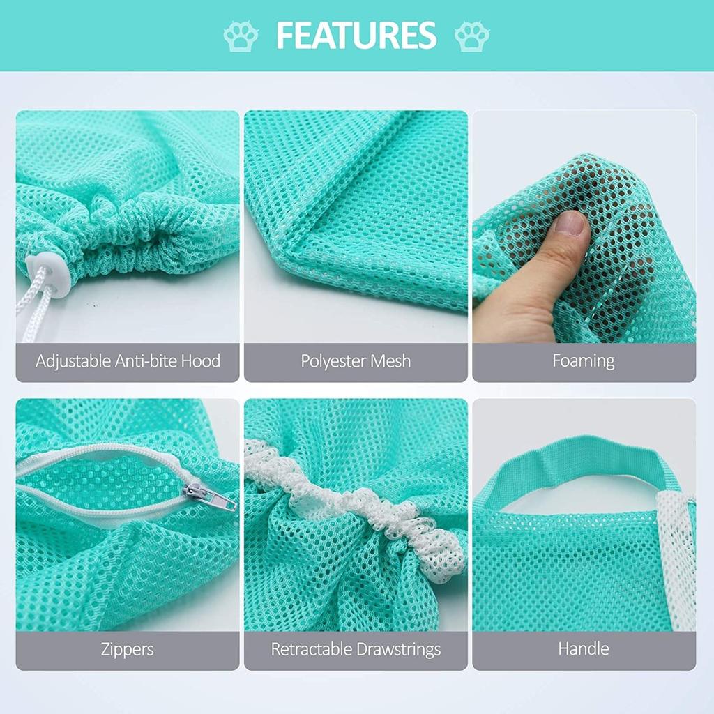 Mesh Cat Bath Bag with Adjustable Drawstring by HitMyNeed