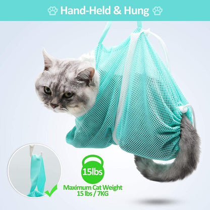 Mesh Cat Bath Bag with Adjustable Drawstring by HitMyNeed