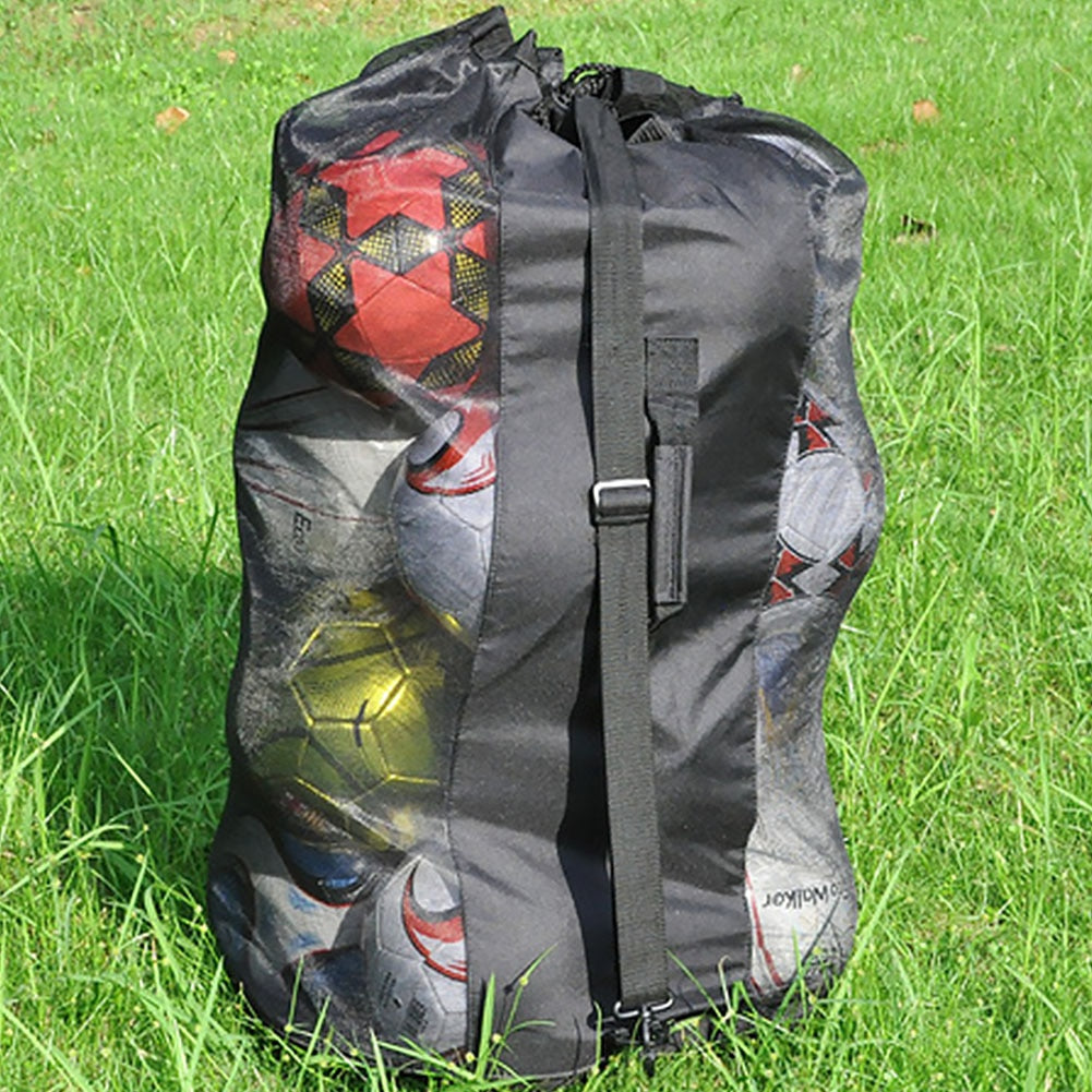 Mesh Drawstring Soccer Ball Bag with Dual Carry Straps by HitMyNeed