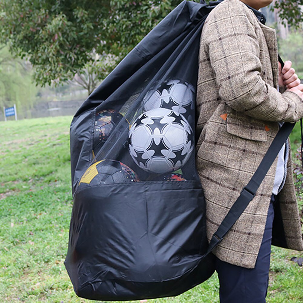 Mesh Drawstring Soccer Ball Bag with Dual Carry Straps by HitMyNeed