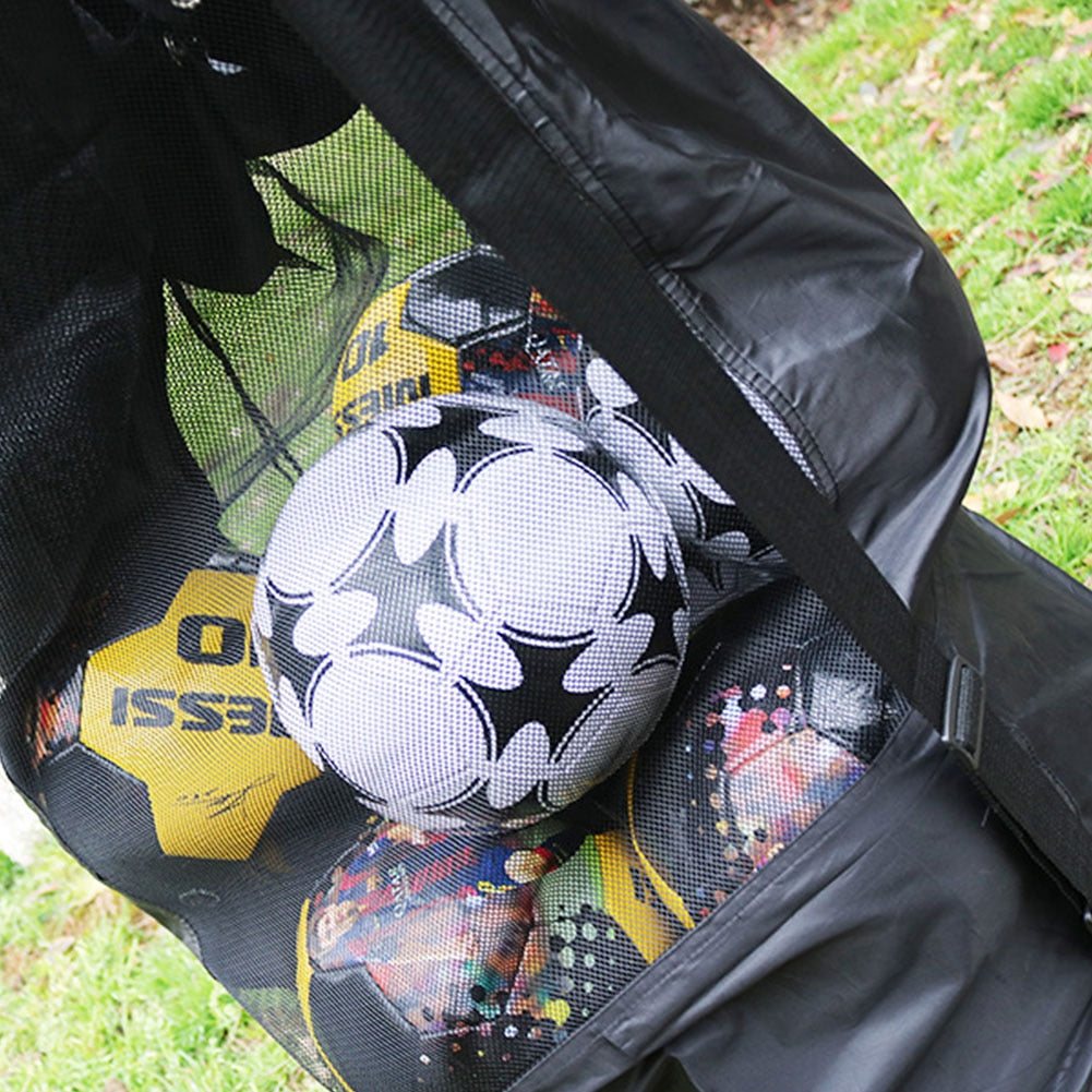 Mesh Drawstring Soccer Ball Bag with Dual Carry Straps by HitMyNeed