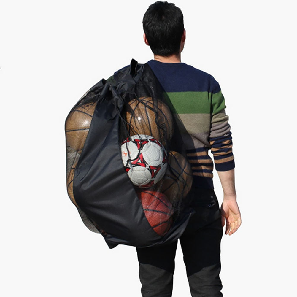Mesh Drawstring Soccer Ball Bag with Dual Carry Straps by HitMyNeed