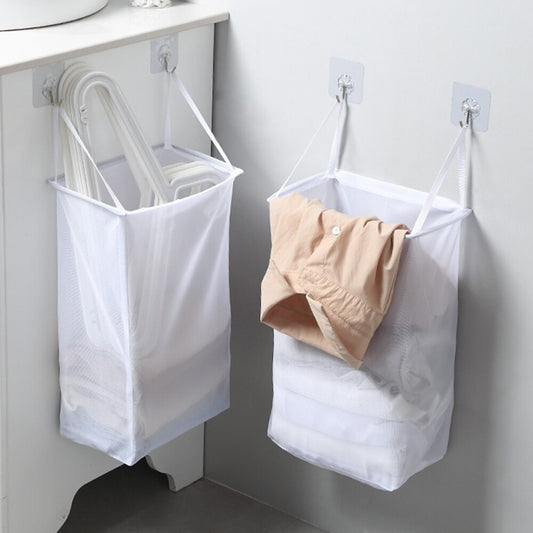 Mesh Hanging Laundry Hamper with Hooks by HitMyNeed