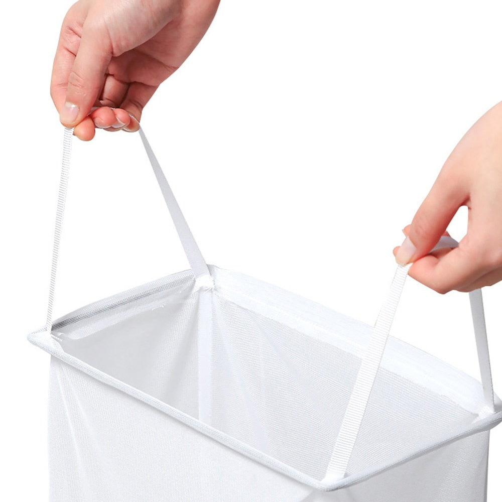 Mesh Hanging Laundry Hamper with Hooks by HitMyNeed