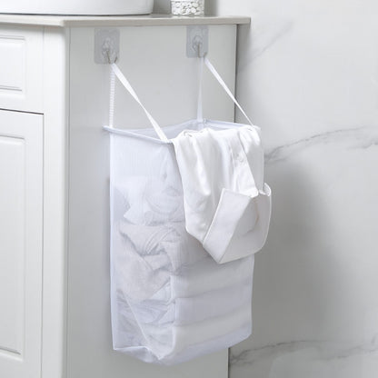 Mesh Hanging Laundry Hamper with Hooks by HitMyNeed
