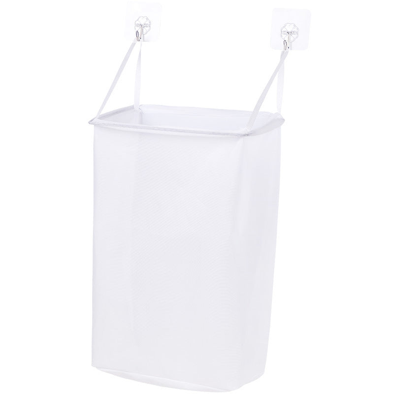 Mesh Wall Hanging Laundry Hamper with Adhesive Hooks by HitMyNeed