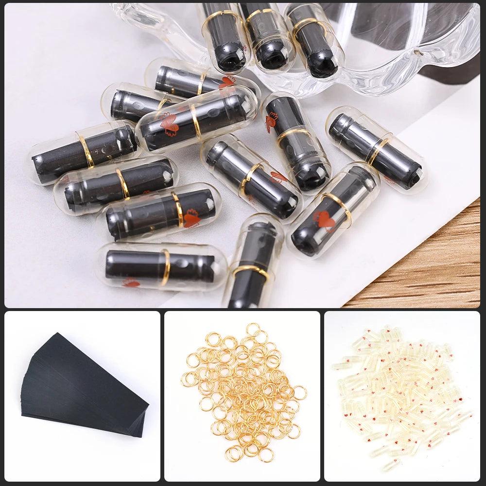 Message Capsule Love Pill Set with Notes & Rings style-b 200-pcs by HitMyNeed