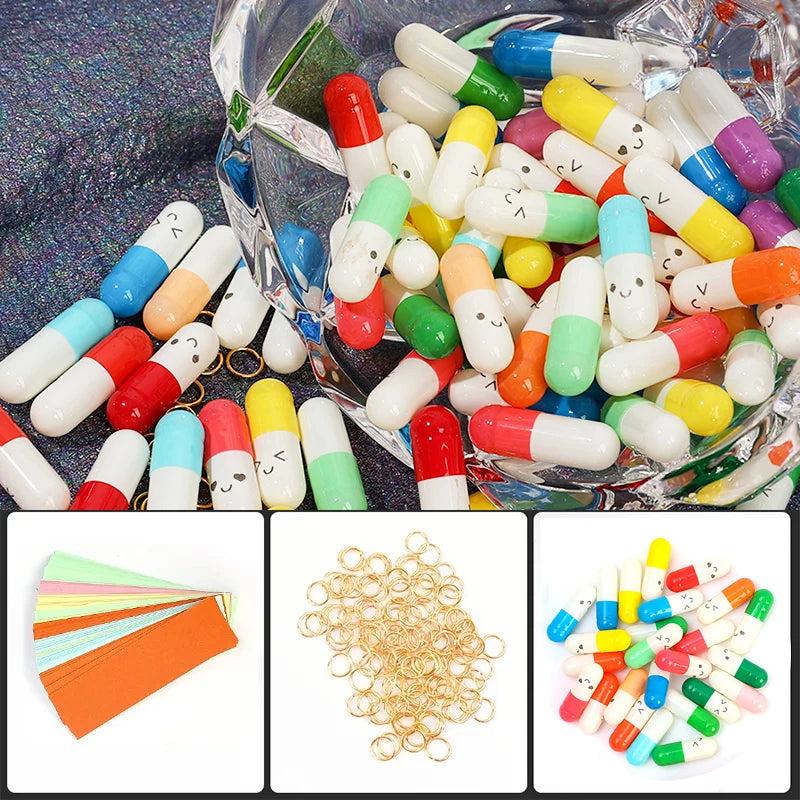 Message Capsule Love Pill Set with Notes & Rings style-d 500-pcs by HitMyNeed