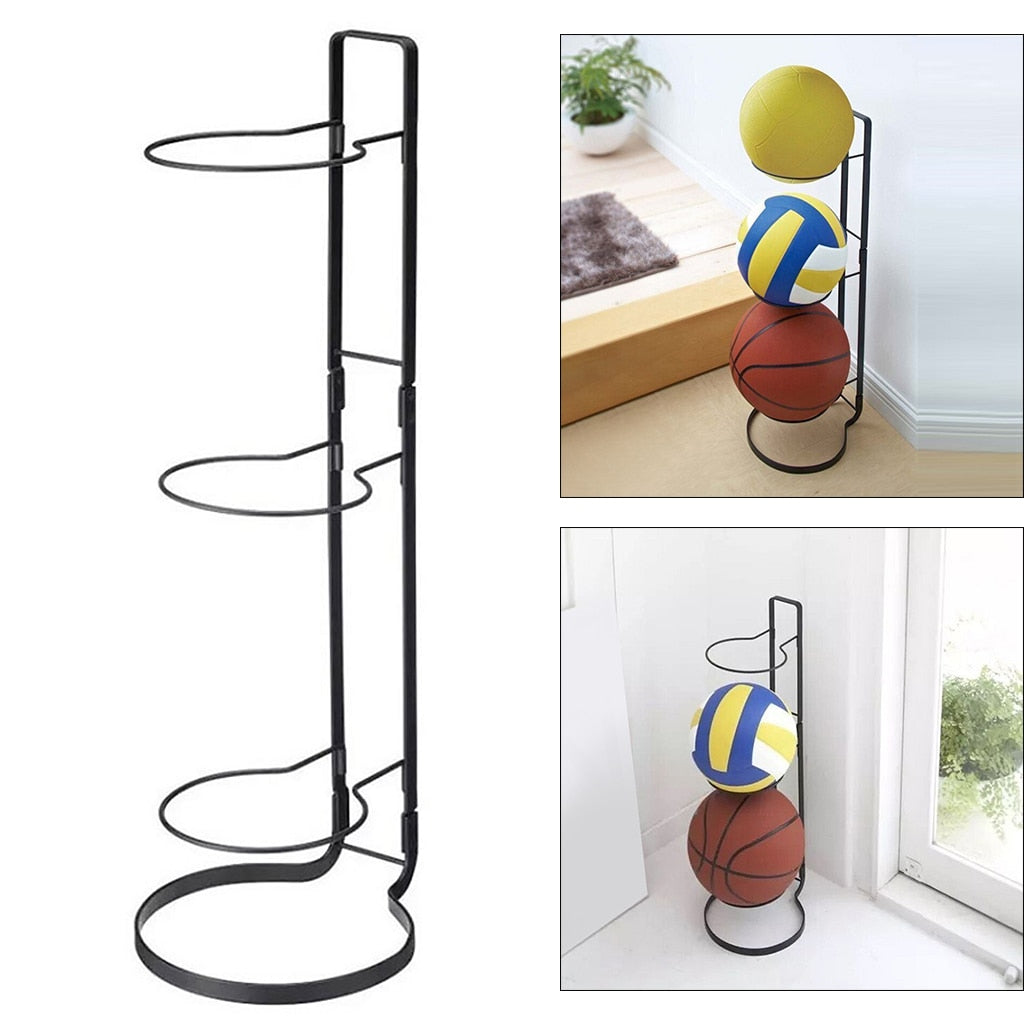 Metal 3-Layer Ball Rack for Basketball, Soccer & More by HitMyNeed