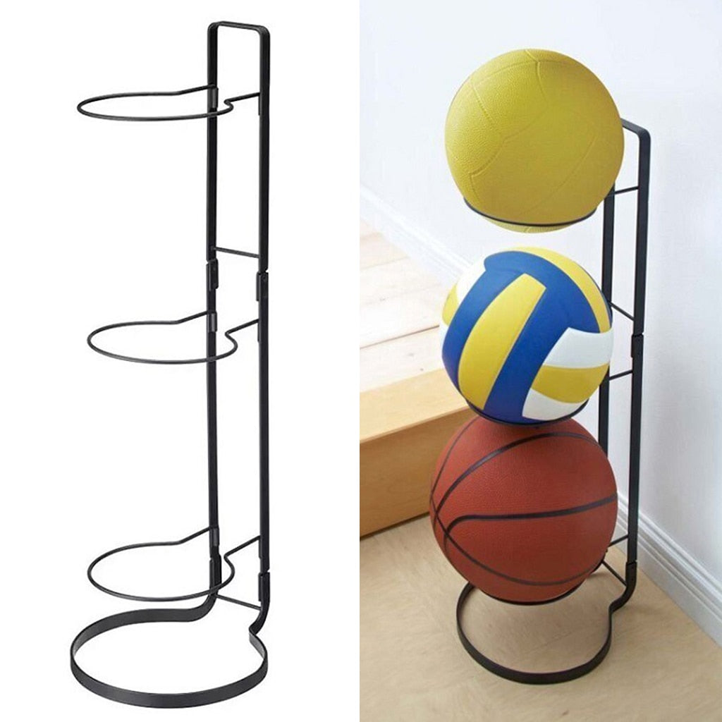 Metal 3-Layer Ball Rack for Basketball, Soccer & More by HitMyNeed