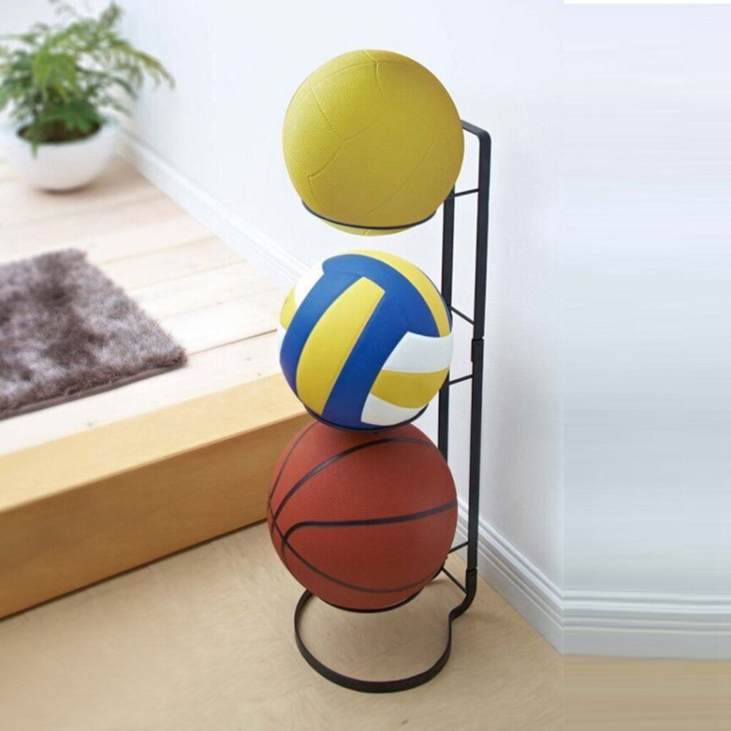 Metal 3-Layer Ball Rack for Basketball, Soccer & More by HitMyNeed