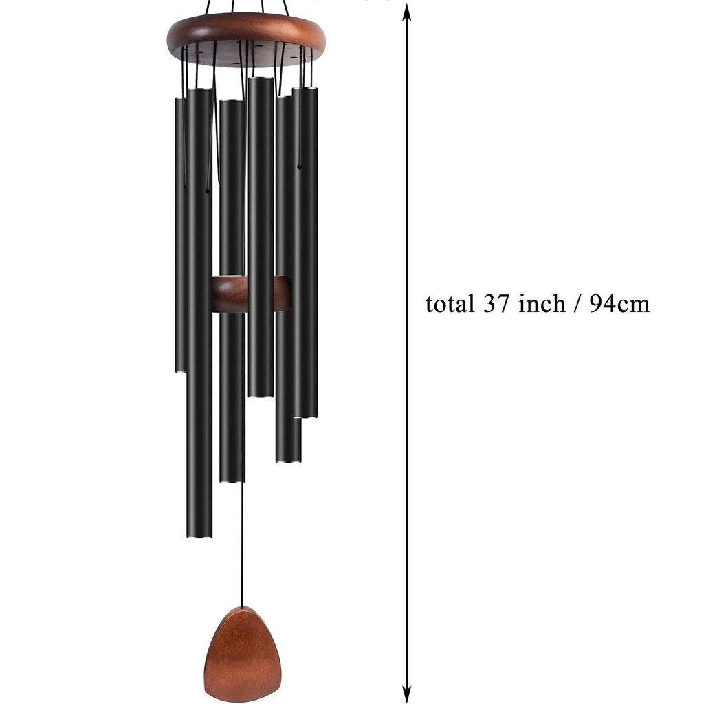 Metal 6-Tube Aluminum Wind Chime 37 Inch black-37-inch by HitMyNeed