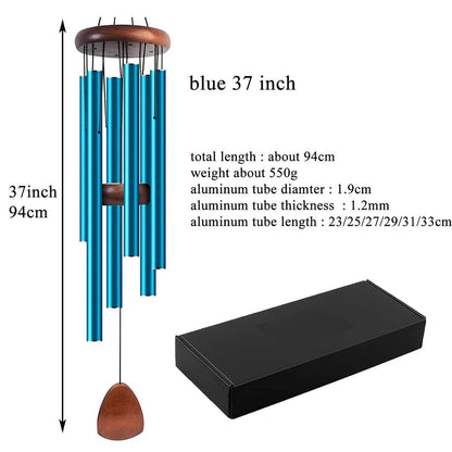 Metal 6-Tube Aluminum Wind Chime 37 Inch blue-37-inch by HitMyNeed