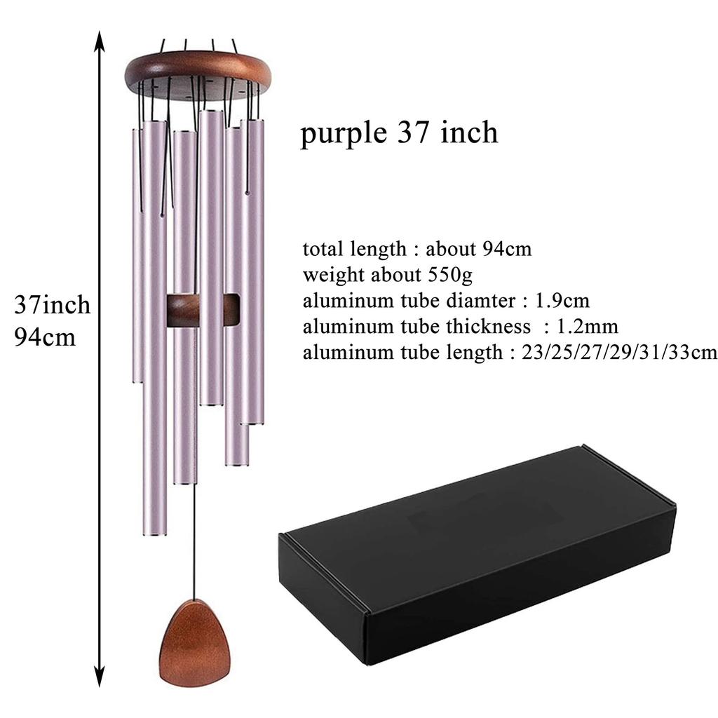 Metal 6-Tube Aluminum Wind Chime 37 Inch purple-37-inch by HitMyNeed