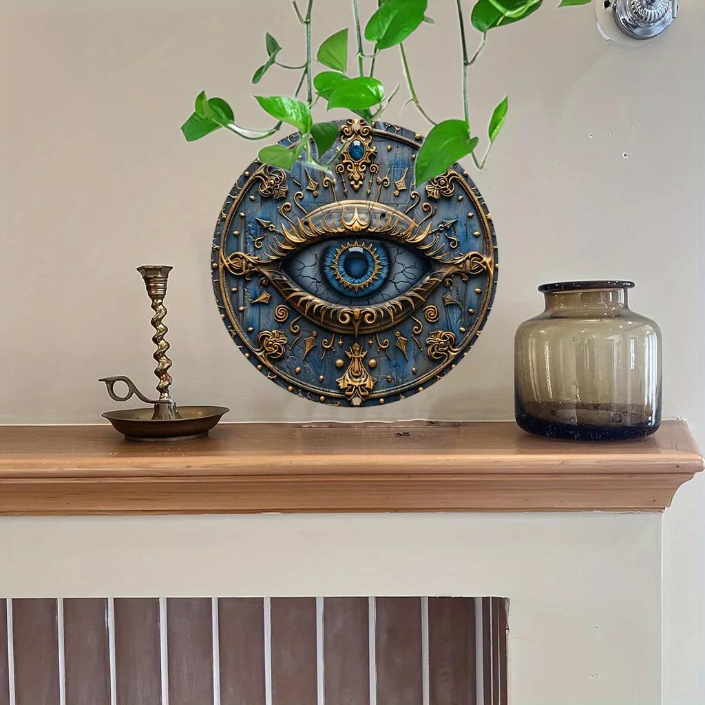 Metal All-Seeing Eye Pyramid Wall Sign Decor by HitMyNeed