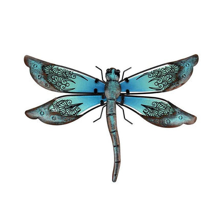 Metal and Glass Dragonfly Outdoor Wall Art by HitMyNeed