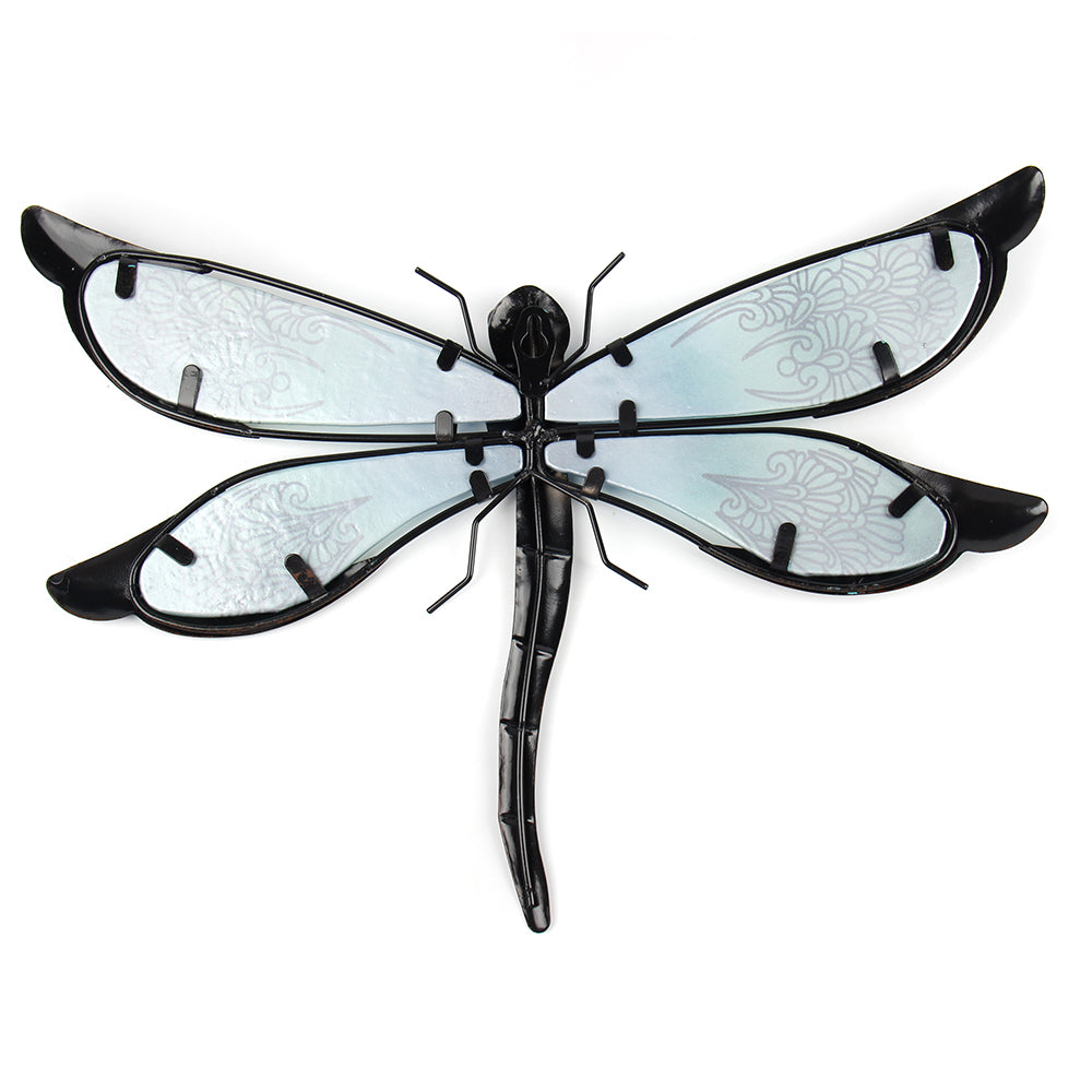 Metal and Glass Dragonfly Outdoor Wall Art by HitMyNeed