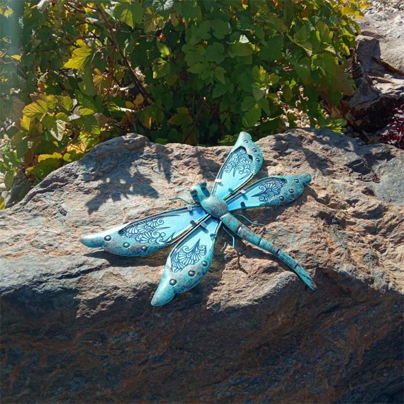 Metal and Glass Dragonfly Outdoor Wall Art by HitMyNeed