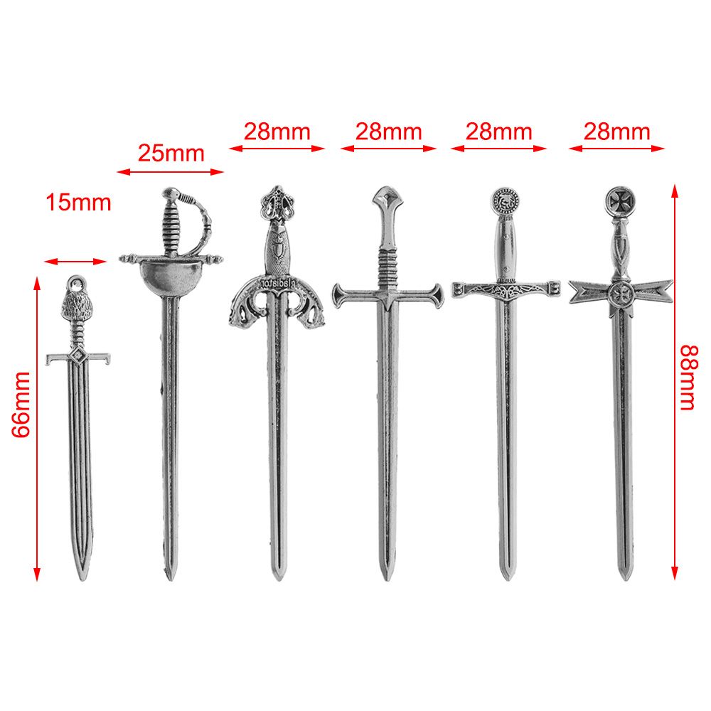 Metal Antique Sword Bookmarks Set of 6 by HitMyNeed