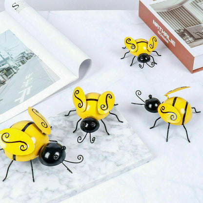Metal Bee Wall Decor Set of 4 for Garden & Home by HitMyNeed