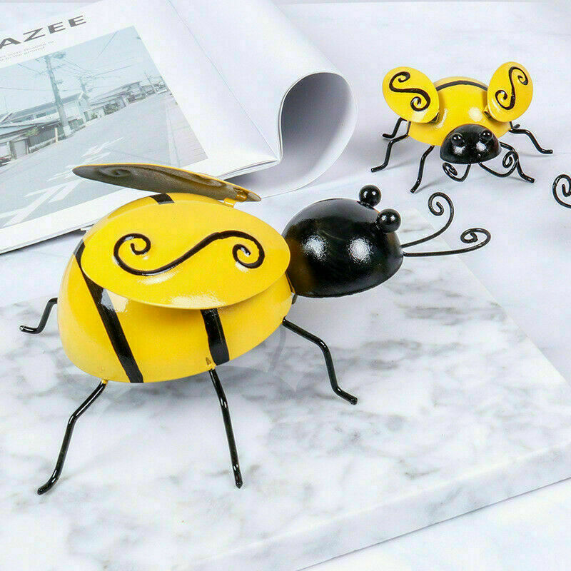 Metal Bee Wall Decor Set of 4 for Garden & Home by HitMyNeed