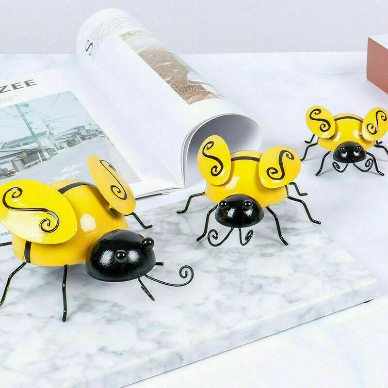 Metal Bee Wall Decor Set of 4 for Garden & Home by HitMyNeed
