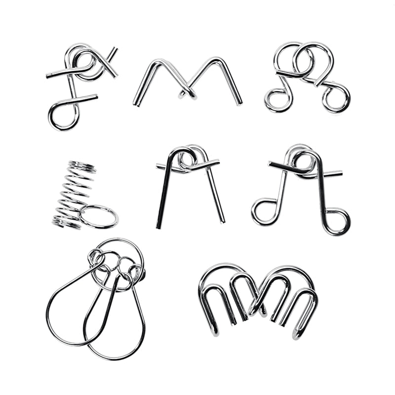 Metal Brain Teaser Puzzle Set (8 Pieces) by HitMyNeed