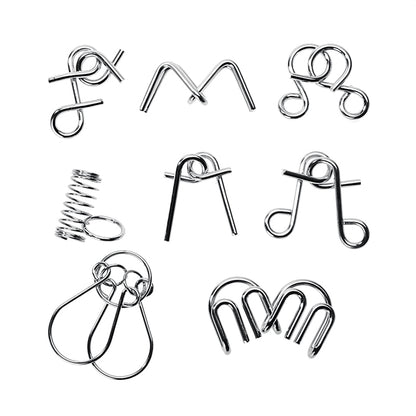 Metal Brain Teaser Puzzle Set (8 Pieces) by HitMyNeed