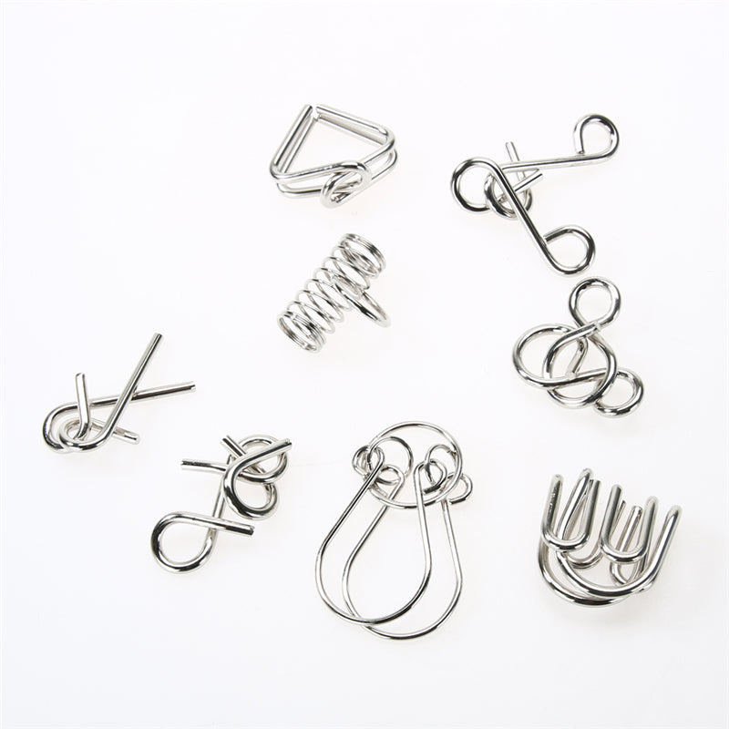 Metal Brain Teaser Puzzle Set (8 Pieces) by HitMyNeed