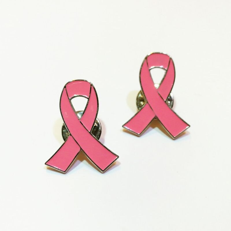 Metal Breast Cancer Awareness Ribbon Pins (10 Pack) by HitMyNeed