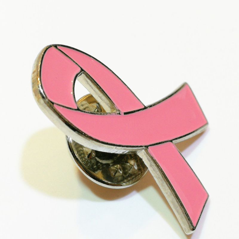 Metal Breast Cancer Awareness Ribbon Pins (10 Pack) by HitMyNeed