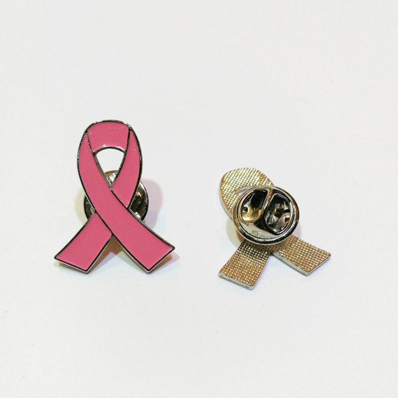 Metal Breast Cancer Awareness Ribbon Pins (10 Pack) by HitMyNeed