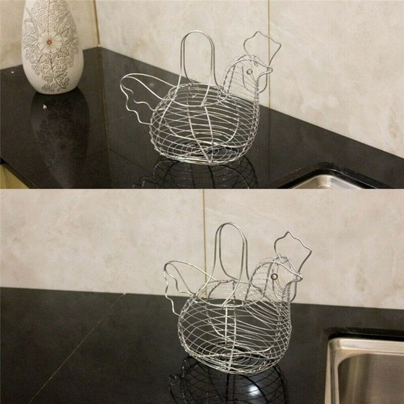 Metal Chicken Countertop Egg Holder Rack by HitMyNeed