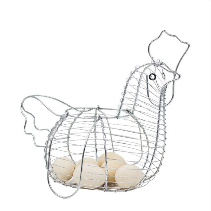Metal Chicken Egg Basket with Handles by HitMyNeed