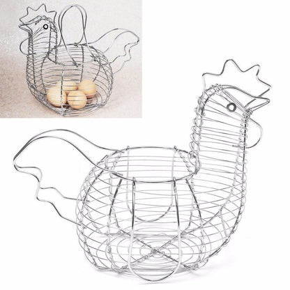 Metal Chicken Egg Basket with Handles by HitMyNeed