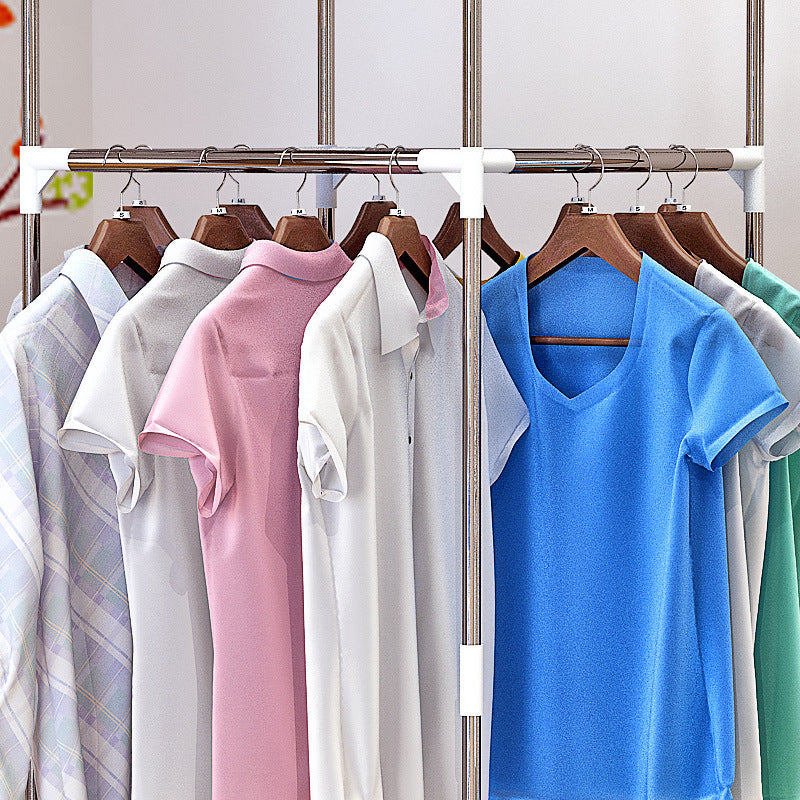 Metal Clothes Hanger Stand with 3 Storage Shelves by HitMyNeed