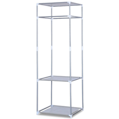 Metal Clothes Hanger Stand with 3 Storage Shelves by HitMyNeed
