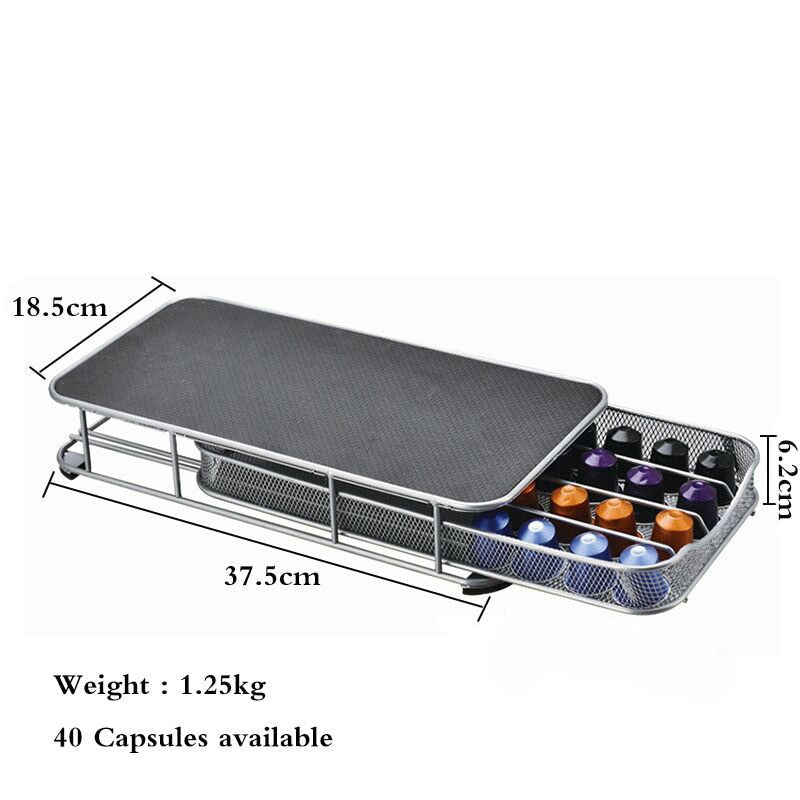 Metal Coffee Pod Holder Storage Drawer, 40 Pods by HitMyNeed