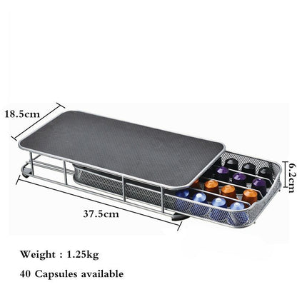 Metal Coffee Pod Holder Storage Drawer, 40 Pods by HitMyNeed