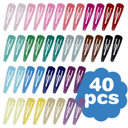 Metal Colored Alligator Hair Clips Set (40pcs) by HitMyNeed